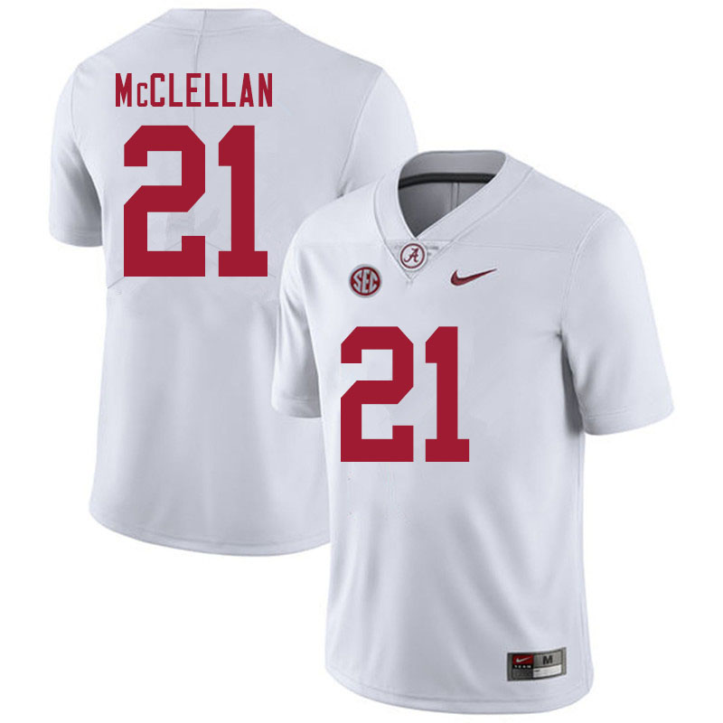 Men #21 Jase McClellan Alabama White Tide College Football Jerseys Sale-White